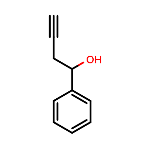 Chemical structure of 1-Phenylbut-3-yn-1-ol , CAS 1743-36-8, AChemBlock X201054