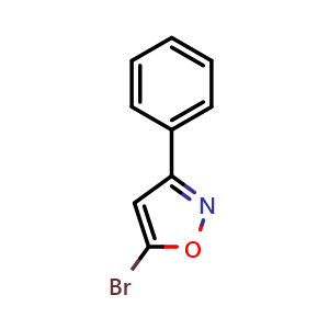 Chemical structure of 5-Bromo-3-phenylisoxazole , CAS 3356-92-1, AChemBlock X201065