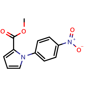 Chemical structure of Methyl 1-(4-nitrophenyl)-1H-pyrrole-2-carboxylate , CAS 124475-67-8, AChemBlock X201068