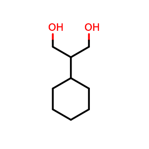 Chemical structure of 2-Cyclohexylpropane-1,3-diol , CAS 2612-32-0, AChemBlock X201077