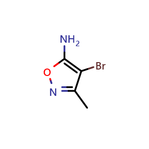 Chemical structure of 4-Bromo-3-methylisoxazol-5-amine , CAS 33084-49-0, AChemBlock X201081
