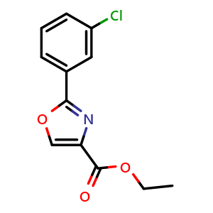 Chemical structure of Ethyl 2-(3-chlorophenyl)oxazole-4-carboxylate , CAS 132089-43-1, AChemBlock X201094