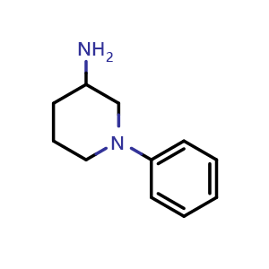 Chemical structure of 1-Phenylpiperidin-3-amine , CAS 63921-21-1, AChemBlock X201097