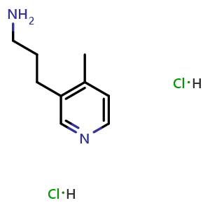 Chemical structure of 3-(4-Methylpyridin-3-yl)propan-1-amine dihydrochloride , CAS 2116435-29-9, AChemBlock X201114