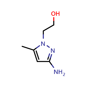 Chemical structure of 2-(3-Amino-5-methyl-1H-pyrazol-1-yl)ethanol , CAS 1247943-03-8, AChemBlock X201117