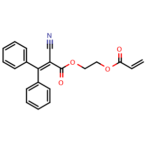 Chemical structure of 2-(Acryloyloxy)ethyl 2-cyano-3,3-diphenylacrylate , CAS 72966-50-8, AChemBlock X201118