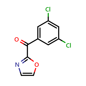 Chemical structure of (3,5-Dichlorophenyl)(oxazol-2-yl)methanone , CAS 898784-28-6, AChemBlock X201119
