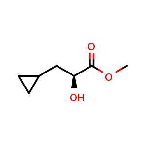 Chemical structure of (S)-Methyl 3-cyclopropyl-2-hydroxypropanoate , CAS 2165755-17-7, AChemBlock X201127