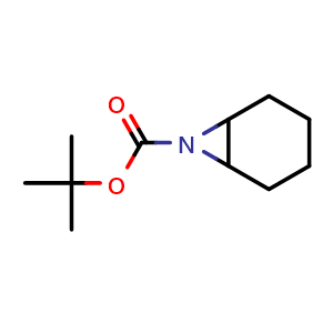 Chemical structure of tert-Butyl 7-azabicyclo[4.1.0]heptane-7-carboxylate , CAS 153789-13-0, AChemBlock X201129