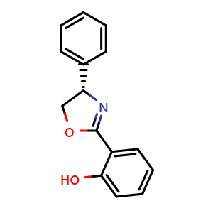 Chemical structure of (S)-2-(4-Phenyl-4,5-dihydrooxazol-2-yl)phenol , CAS 135948-05-9, AChemBlock X201133