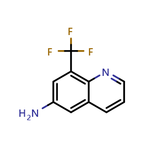Chemical structure of 8-(Trifluoromethyl)quinolin-6-amine , CAS 1080640-91-0, AChemBlock X201150