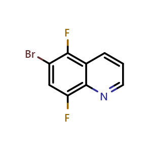 Chemical structure of 6-Bromo-5,8-difluoroquinoline , CAS 1133115-72-6, AChemBlock X201157