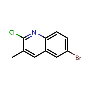 Chemical structure of 6-Bromo-2-chloro-3-methylquinoline , CAS 113092-96-9, AChemBlock X201158