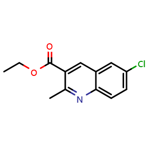 Chemical structure of Ethyl 6-chloro-2-methylquinoline-3-carboxylate , CAS 114858-39-8, AChemBlock X201160