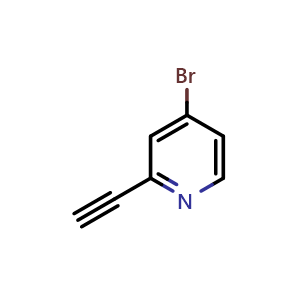 Chemical structure of 4-Bromo-2-ethynylpyridine , CAS 1196155-22-2, AChemBlock X201162