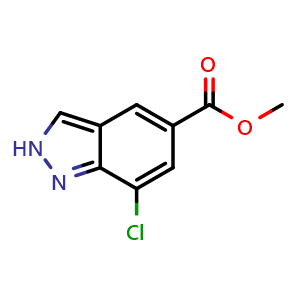 Chemical structure of Methyl 7-chloro-2H-indazole-5-carboxylate , CAS 1260851-48-6, AChemBlock X201176