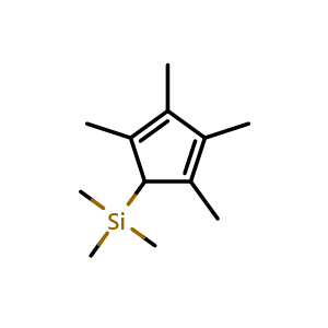 Chemical structure of Trimethyl(2,3,4,5-tetramethylcyclopenta-2,4-dien-1-yl)silane , CAS 134695-74-2, AChemBlock X201180