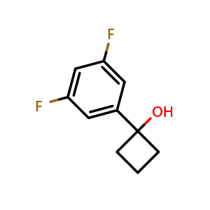 Chemical structure of 1-(3,5-Difluorophenyl)cyclobutan-1-ol , CAS 1395282-03-7, AChemBlock X201182
