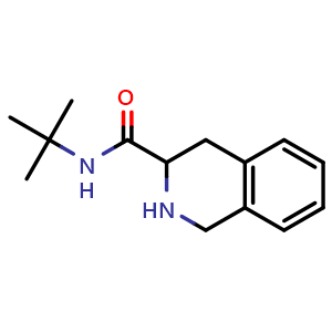 Chemical structure of N-(tert-butyl)-1,2,3,4-tetrahydroisoquinoline-3-carboxamide , CAS 153290-82-5, AChemBlock X201192