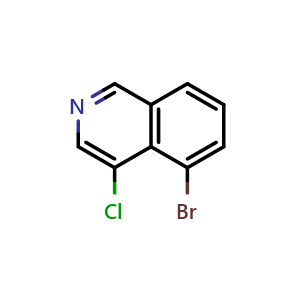 Chemical structure of 5-Bromo-4-chloroisoquinoline , CAS 1822679-63-9, AChemBlock X201205
