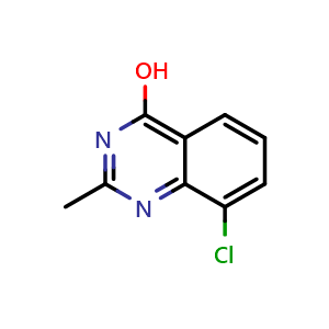 Chemical structure of 8-Chloro-2-methylquinazolin-4-ol , CAS 19407-54-6, AChemBlock X201206