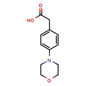 Chemical structure of 2-(4-Morpholinophenyl)acetic acid , CAS 26577-57-1, AChemBlock X201216