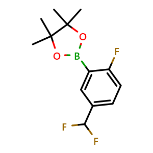 Chemical structure of 2-(5-(Difluoromethyl)-2-fluorophenyl)-4,4,5,5-tetramethyl-1,3,2-dioxaborolane , CAS 1142228-23-6, AChemBlock X201220