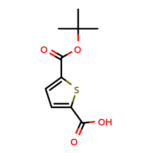 Chemical structure of 5-(Tert-butoxycarbonyl)thiophene-2-carboxylic acid , CAS 503469-83-8, AChemBlock X201229