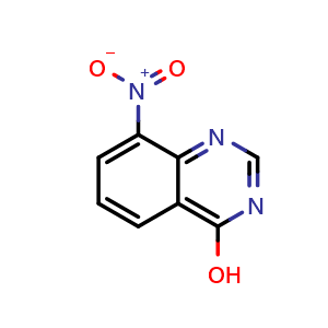 Chemical structure of 8-Nitroquinazolin-4-ol , CAS 53638-54-3, AChemBlock X201231