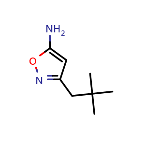 Chemical structure of 3-Neopentylisoxazol-5-amine , CAS 749902-10-1, AChemBlock X201242
