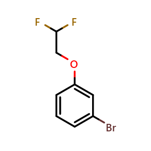 Chemical structure of 1-Bromo-3-(2,2-difluoroethoxy)benzene , CAS 958454-25-6, AChemBlock X201260