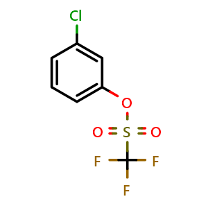 Chemical structure of 3-Chlorophenyl trifluoromethanesulfonate , CAS 86364-03-6, AChemBlock X201267