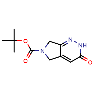 Chemical structure of tert-Butyl 3-oxo-5,7-dihydro-2H-pyrrolo[3,4-c]pyridazine-6(3H)-carboxylate , CAS 1395493-25-0, AChemBlock X201268