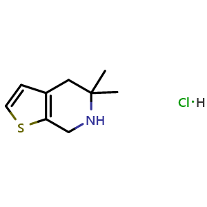 Chemical structure of 5,5-Dimethyl-4,5,6,7-tetrahydrothieno[2,3-c]pyridine hydrochloride , CAS 1909318-77-9, AChemBlock X201283
