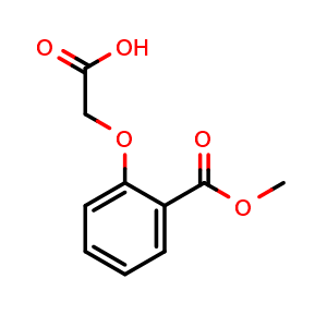 Chemical structure of 2-(2-(Methoxycarbonyl)phenoxy)acetic acid , CAS 113496-10-9, AChemBlock X201284