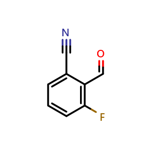 Chemical structure of 3-Fluoro-2-formylbenzonitrile , CAS 887266-95-7, AChemBlock X201298
