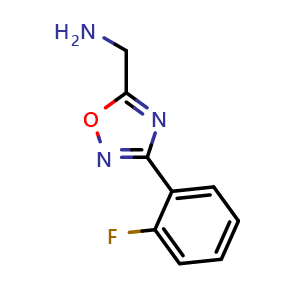 Chemical structure of (3-(2-Fluorophenyl)-1,2,4-oxadiazol-5-yl)methanamine , CAS 919017-55-3, AChemBlock X201300