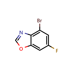 Chemical structure of 4-Bromo-6-fluorobenzo[d]oxazole , CAS 1929606-78-9, AChemBlock X201333