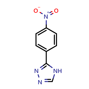Chemical structure of 3-(4-Nitrophenyl)-4H-1,2,4-triazole , CAS 6219-52-9, AChemBlock X201334