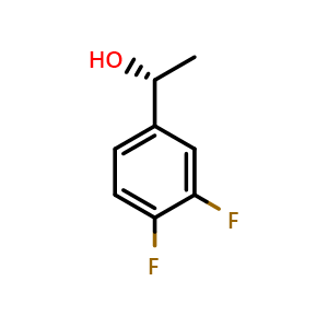 Chemical structure of (R)-1-(3,4-difluorophenyl)ethan-1-ol , CAS 126534-41-6, AChemBlock X201335