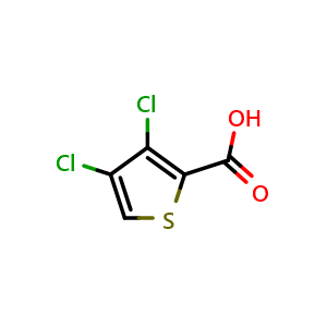 Chemical structure of 3,4-Dichlorothiophene-2-carboxylic acid , CAS 61209-02-7, AChemBlock X201356