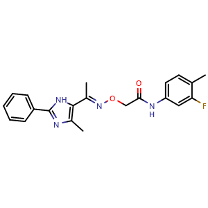 N-(3-Fluoro-4-methylphenyl)-2-(((1-(4-methyl-2-phenyl-1H-imidazol-5-yl)ethylidene)amino)oxy)acetamide