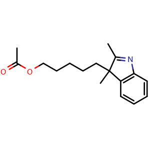 Chemical structure of 5-(2,3-Dimethyl-3H-indol-3-yl)pentyl acetate , AChemBlock X201393