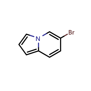 Chemical structure of 6-Bromoindolizine , CAS 1499628-38-4, AChemBlock X201399