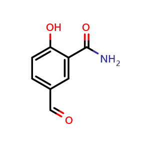 Chemical structure of 5-Formyl-2-hydroxybenzamide , CAS 76143-20-9, AChemBlock X201403