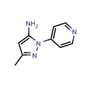 Chemical structure of 3-Methyl-1-(pyridin-4-yl)-1H-pyrazol-5-amine , CAS 3524-44-5, AChemBlock X201407