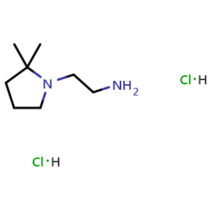 Chemical structure of 2-(2,2-Dimethylpyrrolidin-1-yl)ethanamine dihydrochloride , CAS 1197234-78-8, AChemBlock X201418