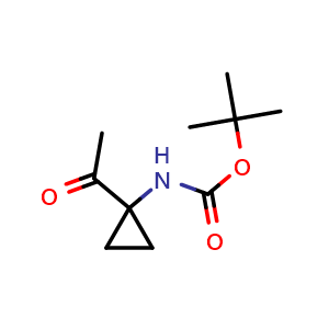 Chemical structure of tert-Butyl (1-acetylcyclopropyl)carbamate , CAS 1159733-73-9, AChemBlock X201426