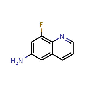 Chemical structure of 8-Fluoroquinolin-6-amine , CAS 175230-02-1, AChemBlock X201427