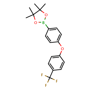 Chemical structure of 4,4,5,5-Tetramethyl-2-(4-(4-(trifluoromethyl)phenoxy)phenyl)-1,3,2-dioxaborolane , CAS 1367127-40-9, AChemBlock X201435